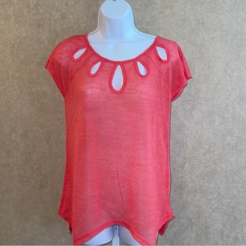 ⚫️ ErGuo By Minty Sheer Women Top Size S Red NWOT